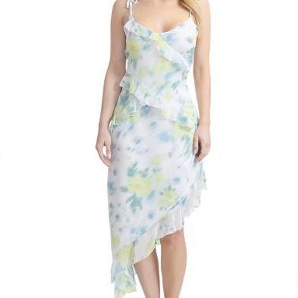 Stevie by Steve Madden Juniors Printed Ruffle Asymmetrical Dress.  XL